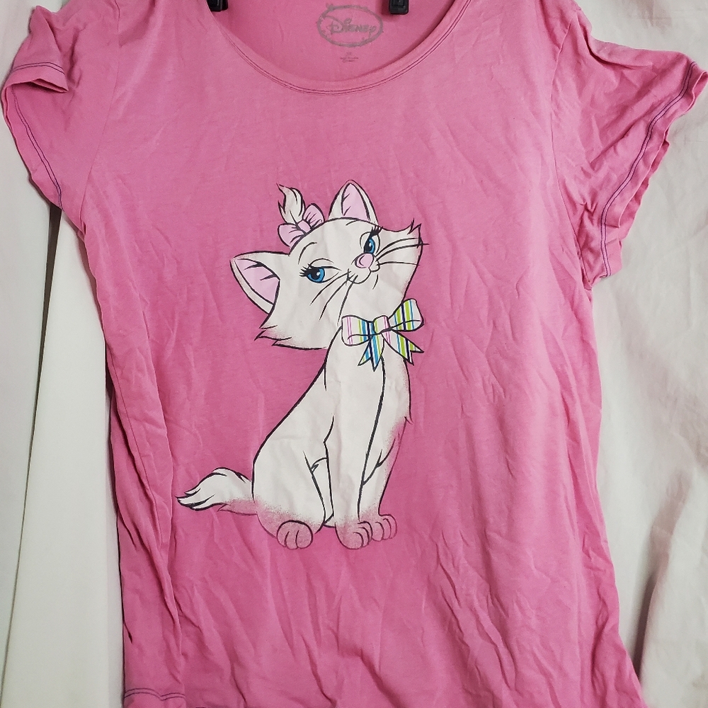 Disney Pink Aristocats Cat T-Shirt Sleepwear SIZE 3X Loungewear Shirt Top Womens